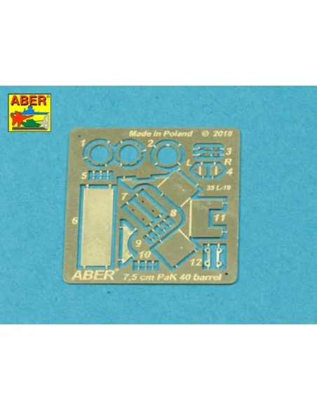 German 75 mm Barrel for PaK 40- Early model, 1/35 - Aber Models 35 ...