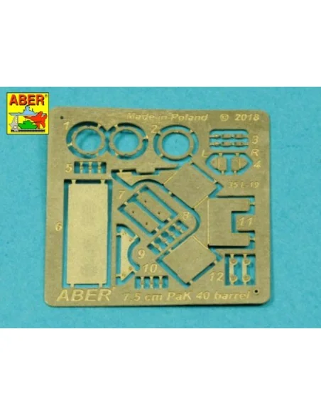 German 75 mm Barrel for PaK 40 - Late model, 1/35 - Aber Models 35 ...