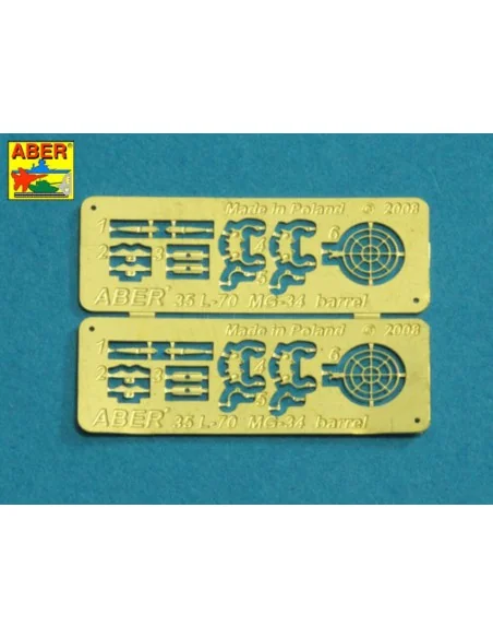 Set of 2 Barrels for German machine guns MG34, 1/35 - Aber Models 3...