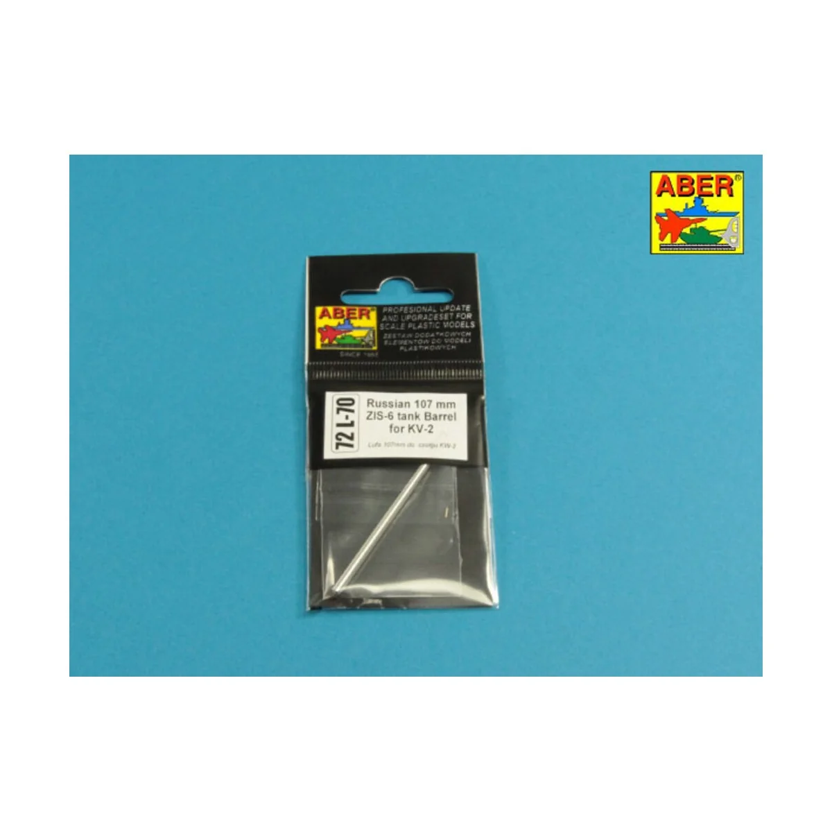 Russian 107 mm ZIS-6 tank barrel for KV-2, 1/72 - Aber Models 72 L-70