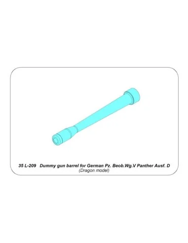 Dummy gun barrel for Panther Ausf. D, 1/35 - Aber Models 35 L-209