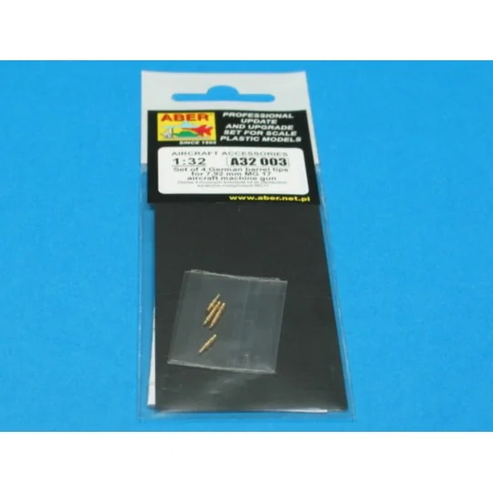 4 barrels tips for MG 17, 1/32 - Aber Models A32 003