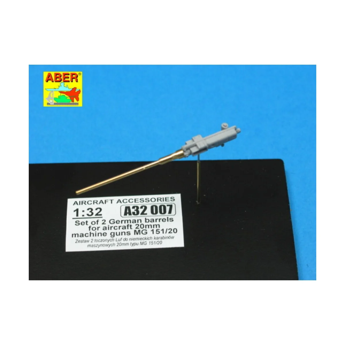 2 barrels for MG 151/20, 1/32 - Aber Models A32 007 2 barrels for MG 151/20, 1/32 - Aber Models A32 007