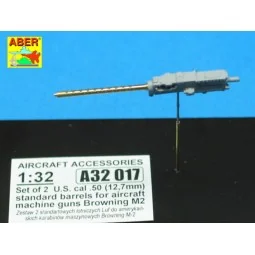 2 standard barrels for aircraft Browning M2, 1/32 - Aber Models A32...