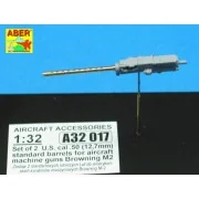 2 standard barrels for aircraft Browning M2, 1/32 - Aber Models A32...