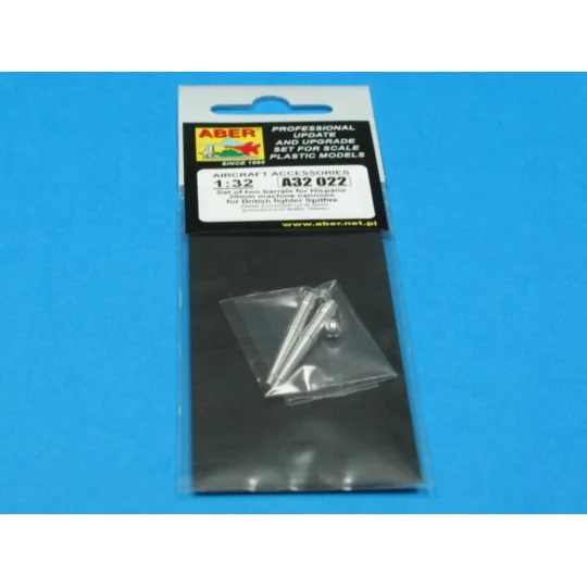 2 barrels for Hispano 20mm for Spitfire, 1/32 - Aber Models A32 022