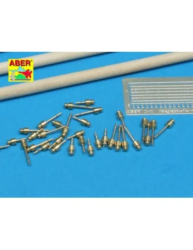 Telegraph-pillar set for 2 cross bar with 16 insulators, 1/35 - Abe...