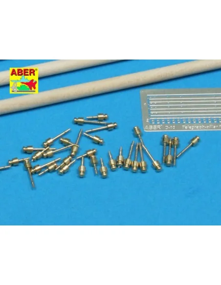 Telegraph-pillar set for 2 cross bar with 16 insulators, 1/35 - Abe...