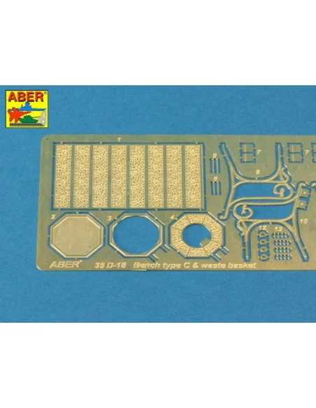 [NO_DESC] Bench type C & waste basket, 1/35 - Aber Models 35D-18