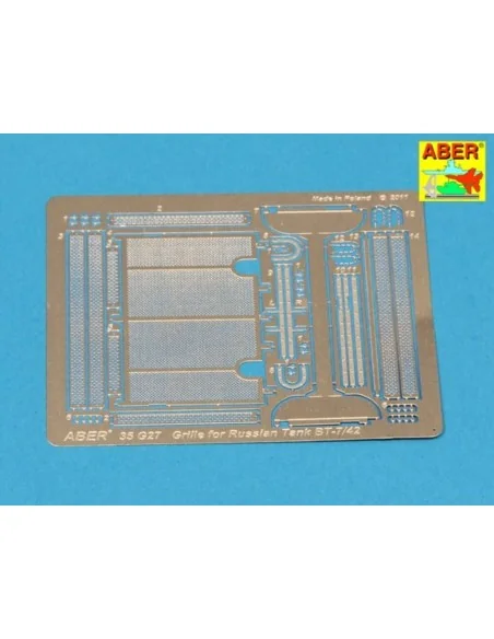 Grilles for BT-7 or BT-42, 1/35 - Aber Models 35G27