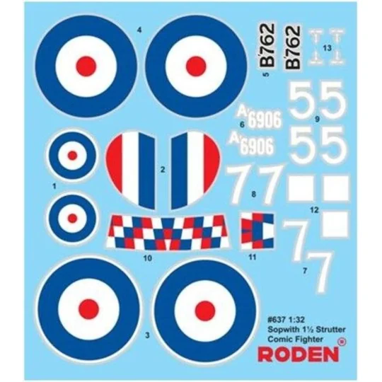 Sopwith 1 1/2 Strutter Comic Fighter, 1/32 - Roden 637