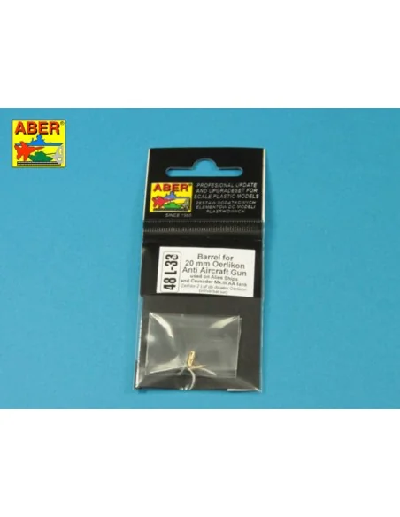 Barrel for 20mm Oerlikon Anti-aircraft Gun, 1/48 - Aber Models 48 L-33