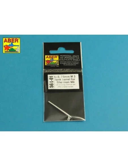 U.S. 75mm M3 tank barrel for Sherman M4, 1/56 - Aber Models 56 L-01