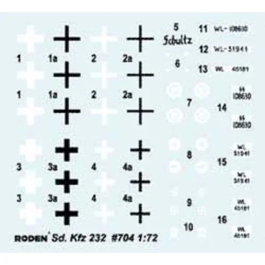 Sd.Kfz. 232 Schwerer Panzerspähwagen, 1/72 - Roden 704