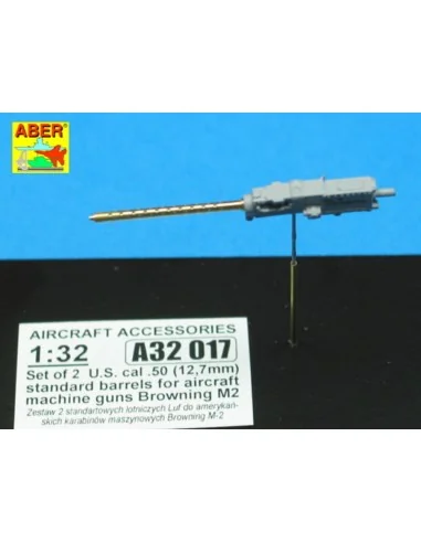 2 standard barrels for aircraft Browning M2, 1/32 - Aber Models A32...