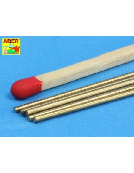 Brass round rods 1, 0mm length 250mm x 5 pcs. - Aber Models BR 10