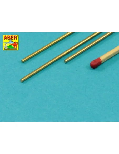 Brass round rods ? 1, 5mm length 245mm x 3 pcs. - Aber Models BR 15