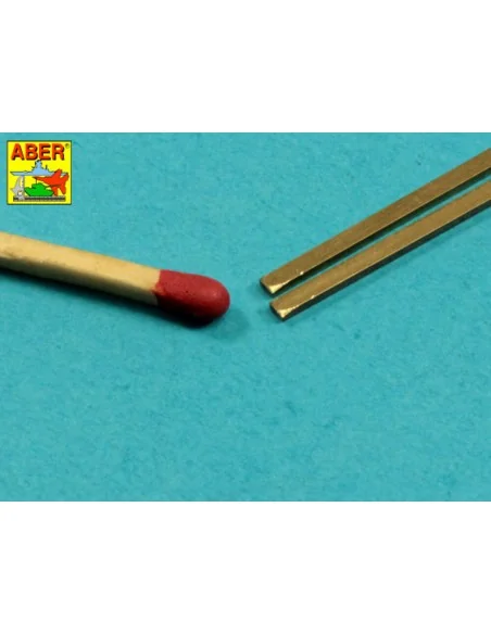 Brass square rods 1, 5 mm length 245mm x2 pcs. - Aber Models KR 15