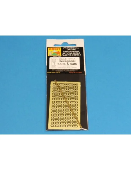 Hexagonal bolts & nuts 1, 5mm useful for 1/16 scale - Aber Models R-40