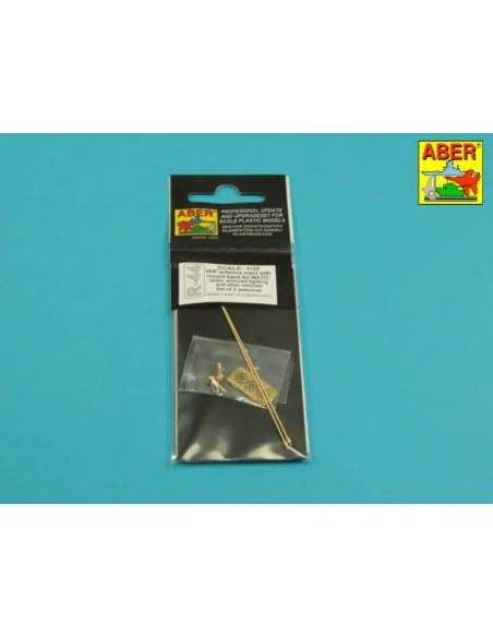 Set of 2 NATO antennas with mount bases - Aber Models R-44