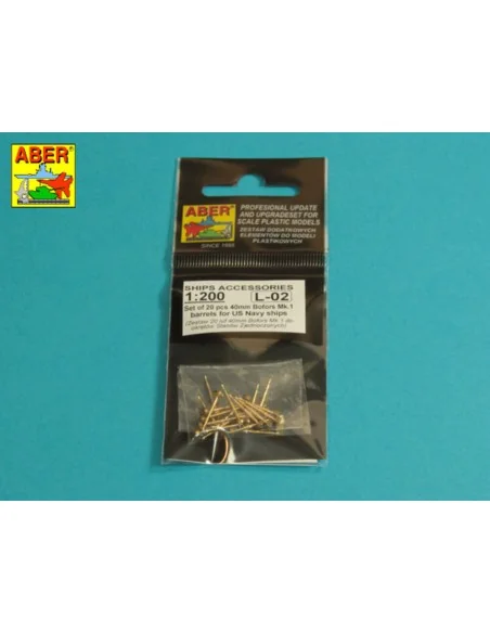 Set of 20 pcs 40 mm Bofors Mk.1 barrels for US Navy ships, 1/200 - ...