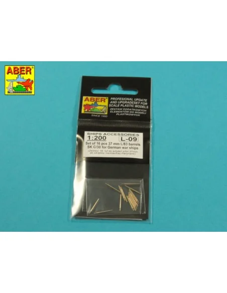 Set of 16 pcs 37 mm L/83 barrels SK C/30 for German ships, 1/200 - ...