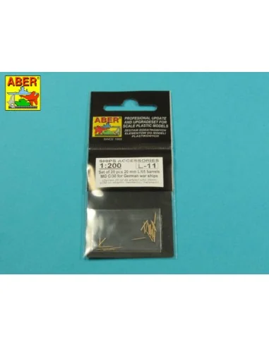Set of 20 pcs 20 mm L/65 barrels MG C/30 for German ships, 1/200 - ...