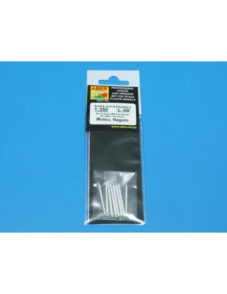 8 pcs 406 mm barrels for Nagato, 1/350 - Aber Models RE-350 L08