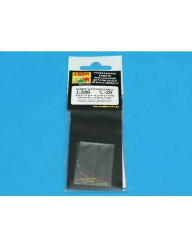 Set of 12 pcs 76, 2 mm barrels for USN, 1/350 - Aber Models RE-350 L20