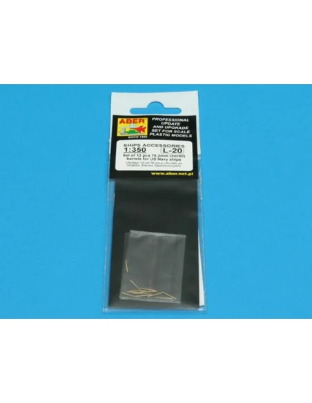 Set of 12 pcs 76, 2 mm barrels for USN, 1/350 - Aber Models RE-350 L20