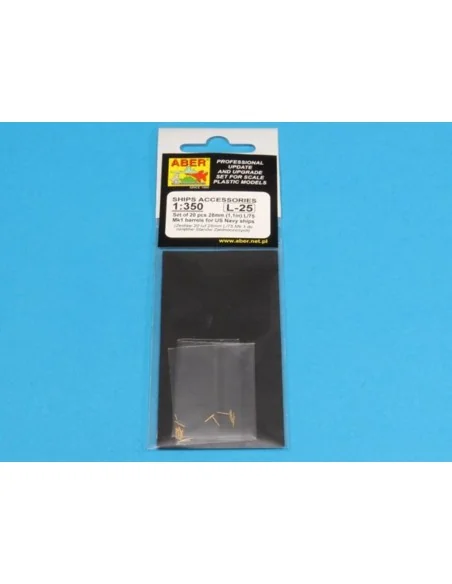 Set of 20 pcs 28 mm (1, 1in)barrels for US Navy, 1/350 - Aber Model...