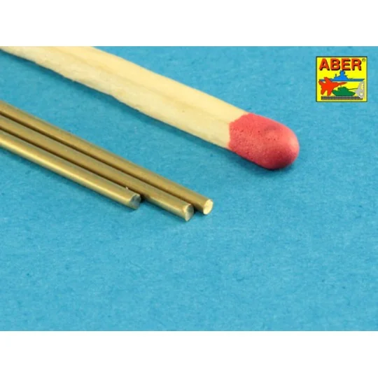 Brass round rods ? 1,2mm length 250mm x 3 pcs. - Aber Models BR 12