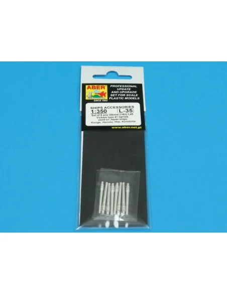 Set of 8 pcs 356 mm barrels for Kongo, 1/350 - Aber Models RE-350 L35