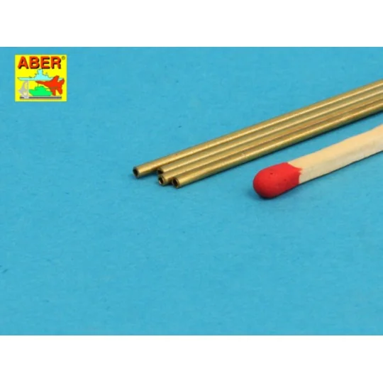 Brass Tubes 1,3x0,2mm lenght 250mm x 4 pcs. - Aber Models BT 13X02