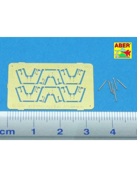 6 pcs 4 cm Flak 28 barrels with shields, 1/350 - Aber Models RE-350...