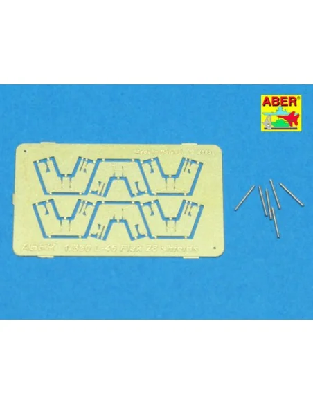 6 pcs 4 cm Flak 28 barrels with shields, 1/350 - Aber Models RE-350...