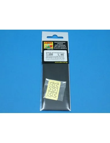 6 pcs 4 cm Flak 28 barrels with shields, 1/350 - Aber Models RE-350...