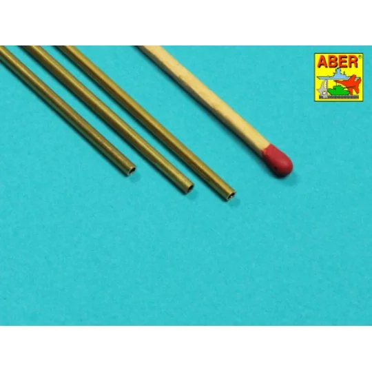 Brass Tubes 2, 0 x 0, 3mm lenght 250mm x 3 pcs. - Aber Models BT 20X03
