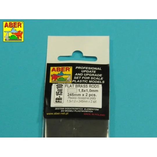 Brass flat rods 1, 5x1, 0 mm length 245mm x2 pcs. - Aber Models FR ...