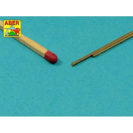 Brass square rods 1,0mm length 245mm x2 pcs. - Aber Models KR 10
