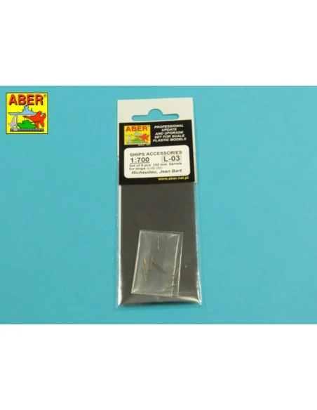 Set of 9 pcs 152 mm barrels for ships Richelieu, Jean Bart, 1/700 -...