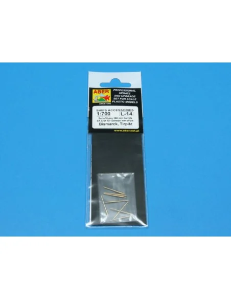 8 pcs 380 mm barrels for Bismarck, 1/700 - Aber Models RE-700 L14