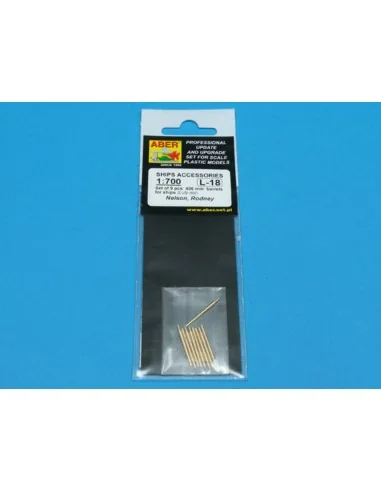 9 pcs 406 mm barrels for Nelson, Rodney, 1/700 - Aber Models RE-700...