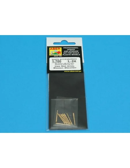 Set of 9 pcs 406 mm barrels for Missouri, 1/700 - Aber Models RE-70...