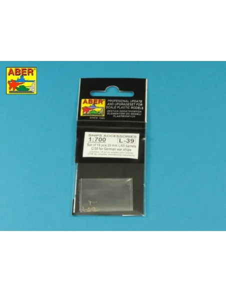 Set of 18 pcs 20 mm L/65 C/38 gun barrels for German war ships, 1/7...
