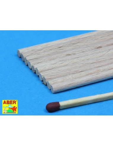Wood round rods 3mm - Aber Models WR3