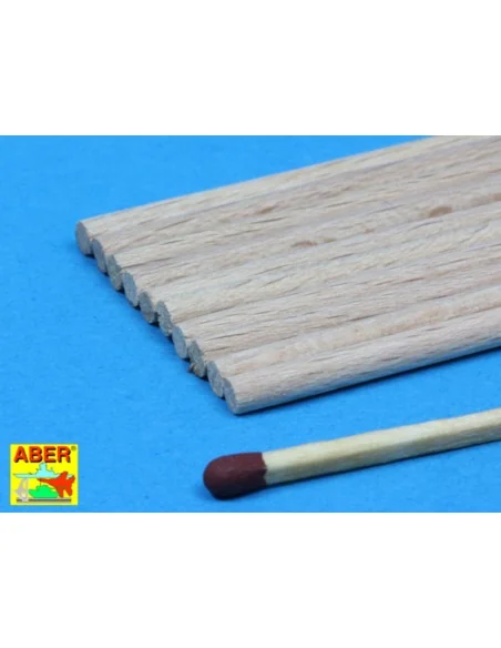 Wood round rods 3mm - Aber Models WR3