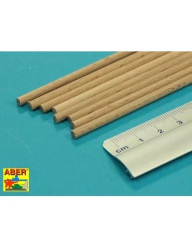 Wood round rods 4mm length 250mm x 8 pcs. - Aber Models WR4