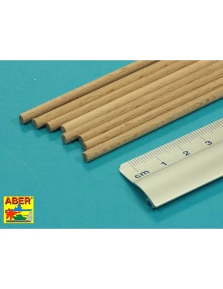 Wood round rods 4mm length 250mm x 8 pcs. - Aber Models WR4