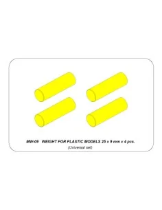 WEIGHT FOR PLASTIC MODELS 25 x 9 mm x 4 pcs. - Aber Models MW-09 2